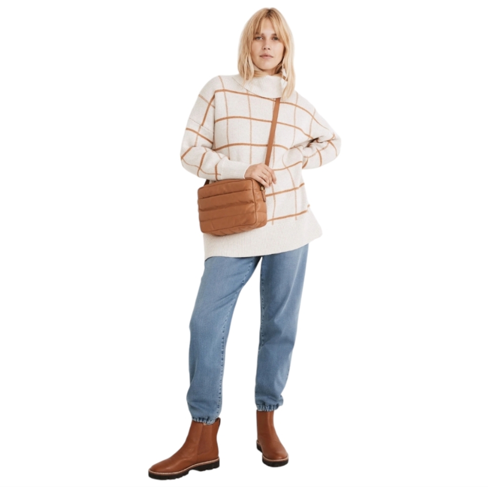 Madewell Pearldale Turtleneck Sweater in Windowpane